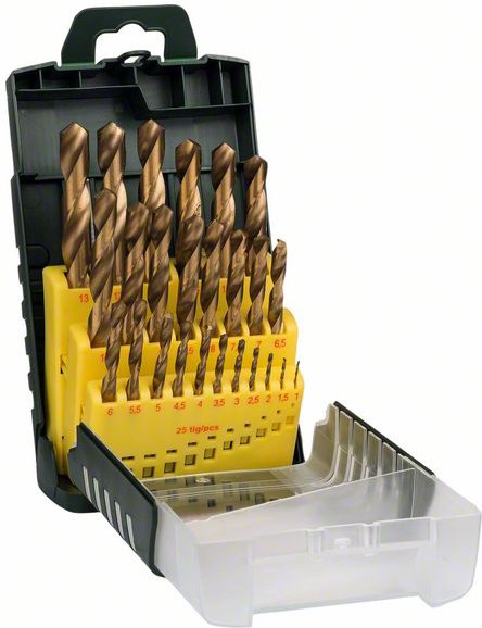 

Набор сверл Bosch HSS-TIN D1-13 мм 25 шт [2.607.017.154], Набор сверл Bosch HSS-TIN D1-13 мм 25 шт 2.607.017.154