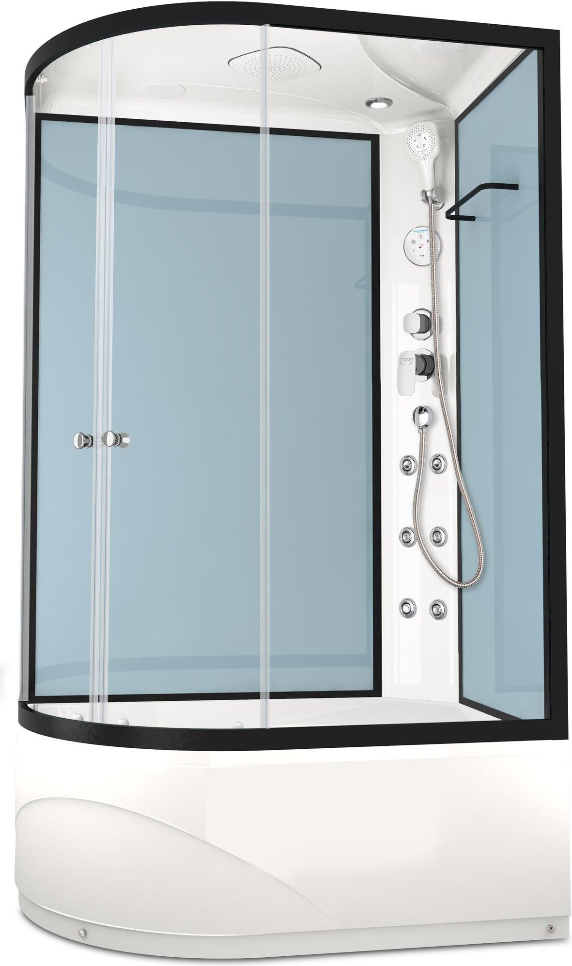 

Душевая кабина Domani-Spa Delight 128 high R Dusty blue/Graphite [DS01D128RHDbCl10], Delight 128 high R