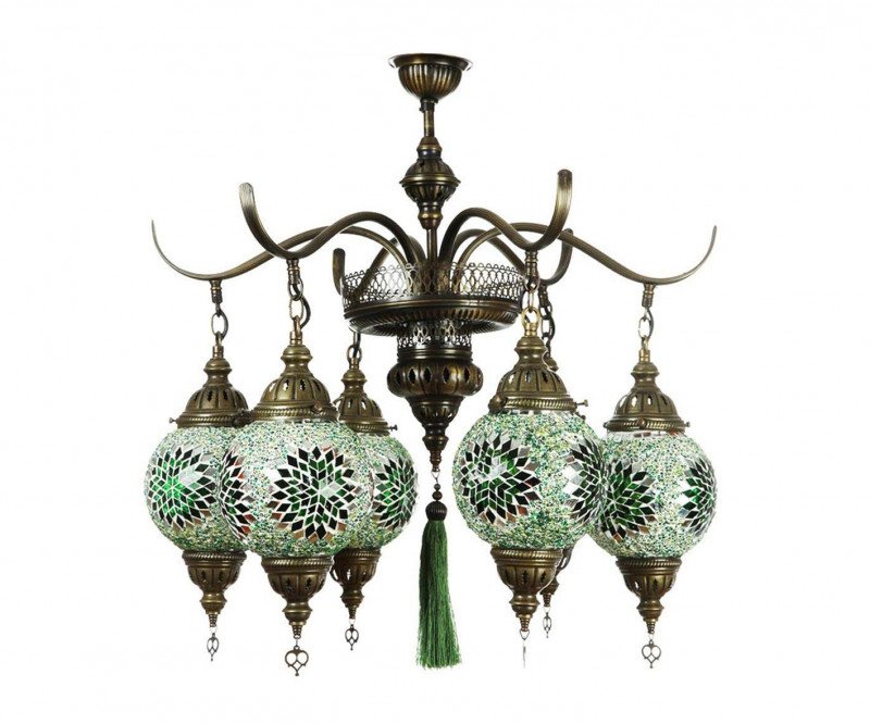 

Люстра на штанге KinkLight МАРОККО h-80 d-70 Е14 6*40w зеленый [0215T6,07(70)], МАРОККО h-80 d-70 Е14 6*40w