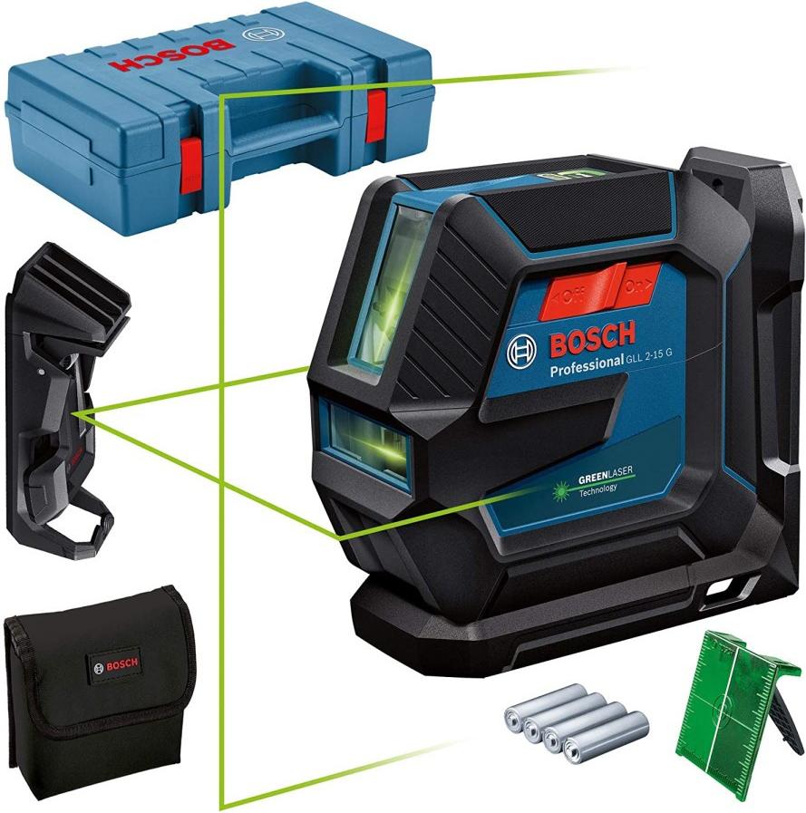 

Лазерный нивелир Bosch с кейсом и держателем GLL 2-15 G + LB 10 [0.601.063.W02], Лазерный нивелир Bosch GLL 2-15 G Professional (0601063W02)