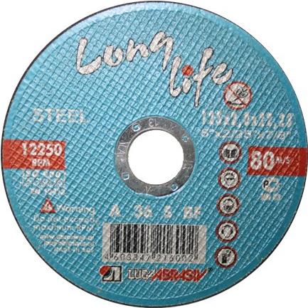 

Отрезной круг Lugaabrasiv 180х1.6x22.2 мм для металла Long Life