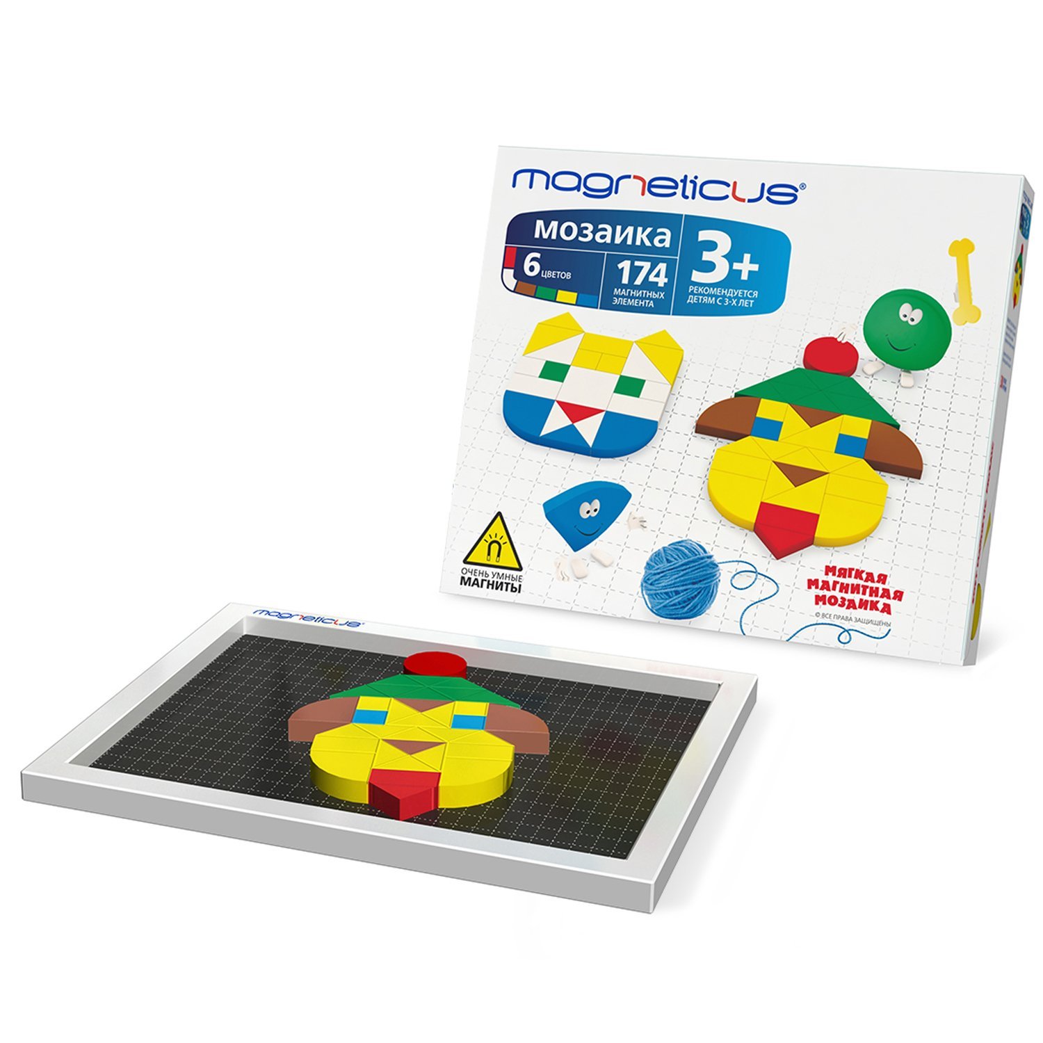 

Игрушка MAGNETICUS Мозаика 174 элемента/6 цветов/30 этюдов [MM-0174], Мозаика 174 элемента/6 цветов/30 этюдов