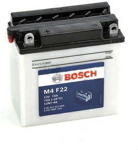 

Мотоаккумулятор Bosch 12N7-4A 7 А/ч (0092M4F220)