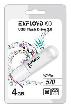 

Usb flash Exployd 570 4Gb белый, 570 4Gb
