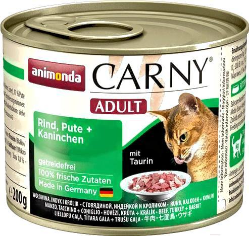 

Корм для кошек Animonda Carny Adult с индейкой и кроликом (200г), Carny Adult с индейкой и кроликом 200г