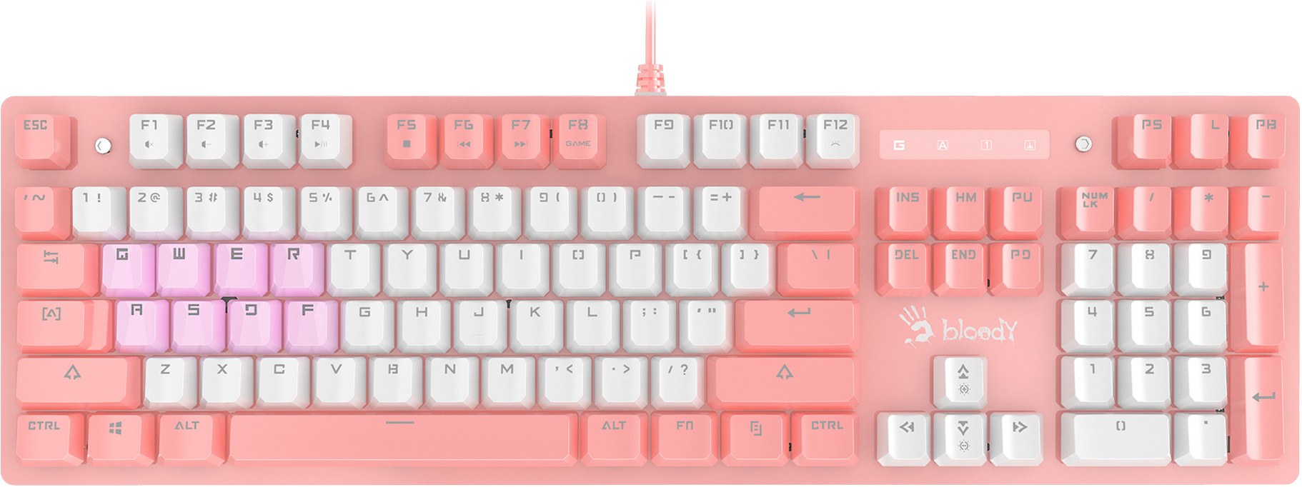 

Клавиатура A4Tech Bloody B800 Dual Color розовый/белый (B800 PINK)