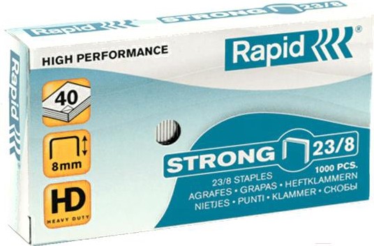 

Скобы для степлера Rapid Strong 23/8 1M / 24869800, Скобы Rapid Strong 23/8 1M 24869800