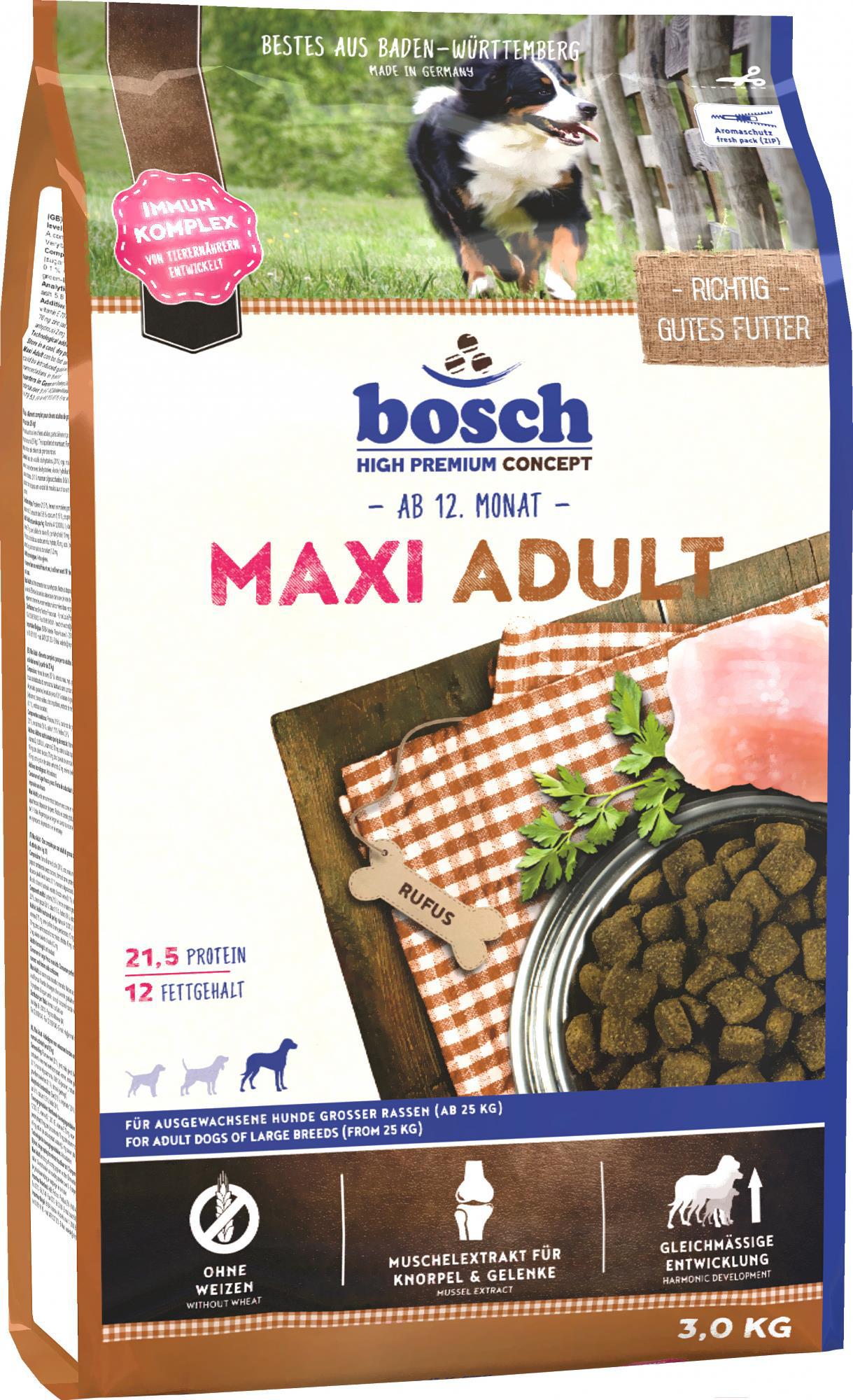 

Корм для собак Bosch Petfood Maxi Adult 3кг, Maxi Adult 3кг