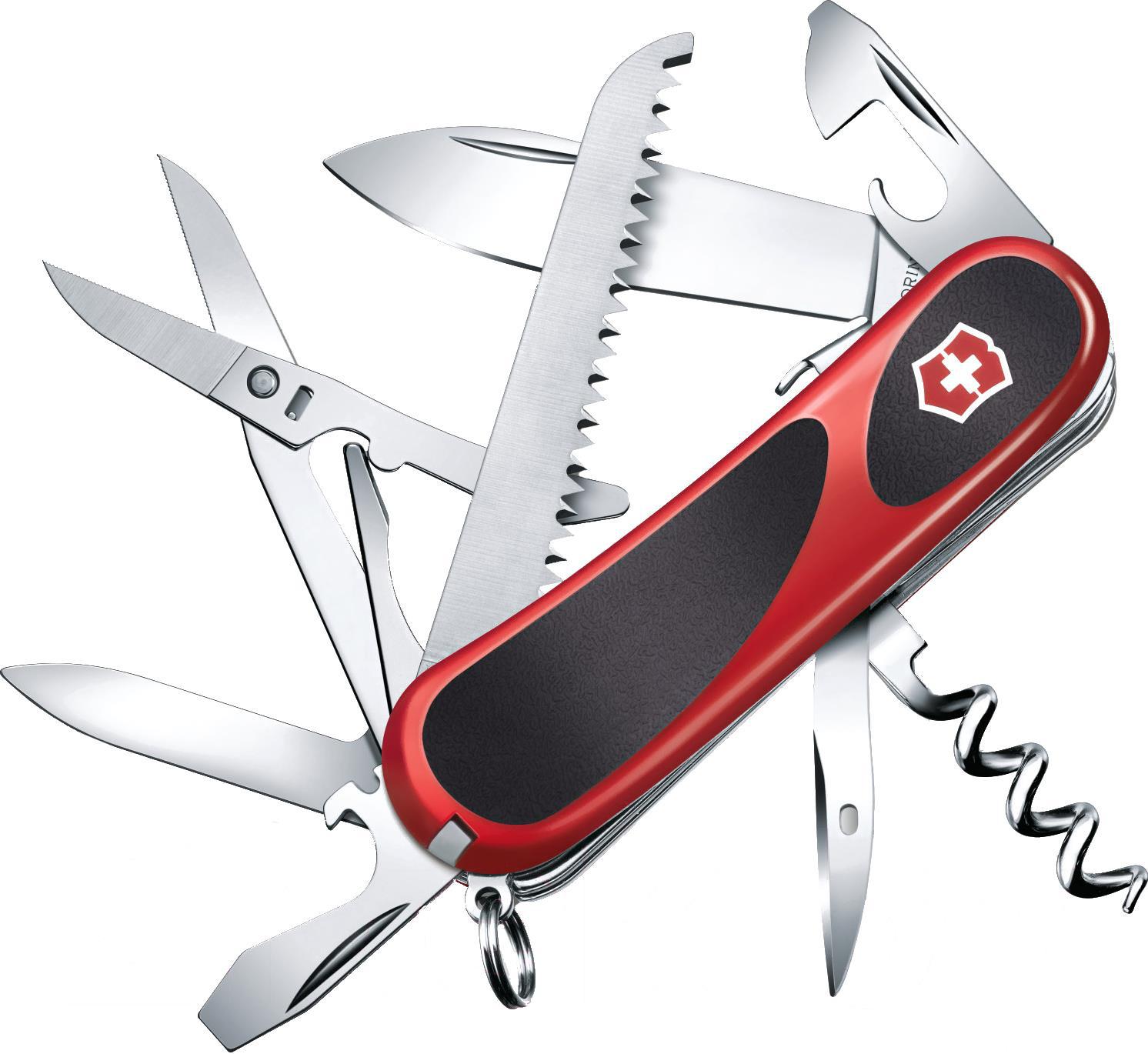 

Туристический нож Victorinox EvoGrip S17 15 функций карт. коробка красный/черный [2.3913.SC], EvoGrip S17 15 функций карт. коробка