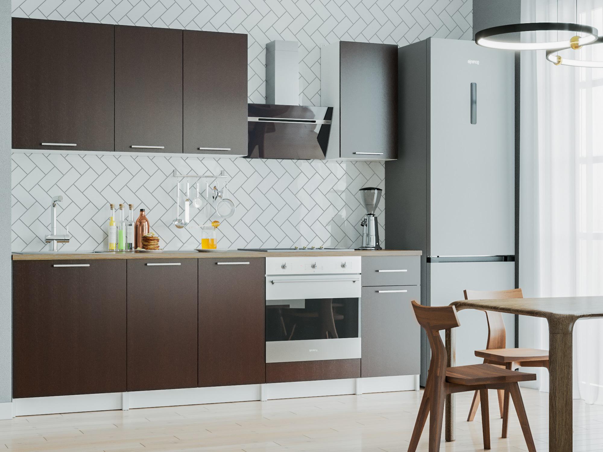 

Готовая кухня Mebel-Ars Моника 2,4 м венге цаво
