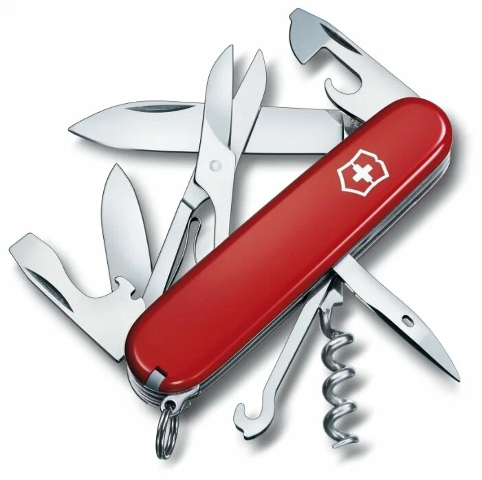 

Туристический нож Victorinox перочинный Climber Valley красный полупрозрачный/рисунок [1.3703.TE9], Мультитул Victorinox Climber Valley 1.3703.TE9