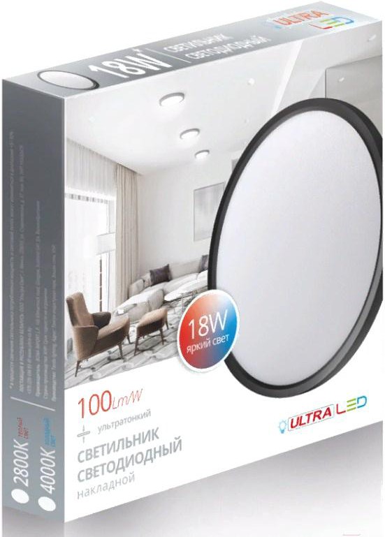 

Накладной точечный светильник Ultra NR 18W 2800K Black