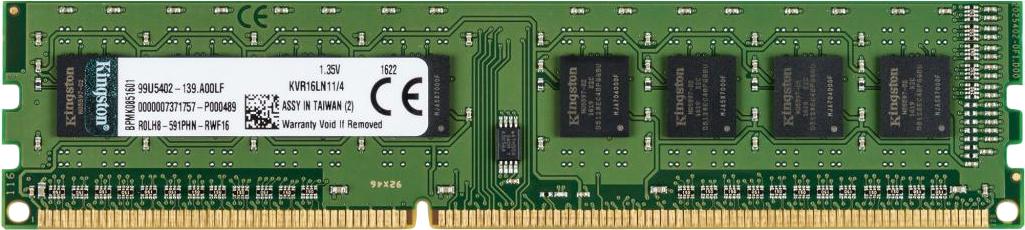 

Оперативная память Kingston ValueRAM 4GB DDR3 PC3-12800 (KVR16LN11/4), ValueRAM 4GB DDR3 PC3-12800