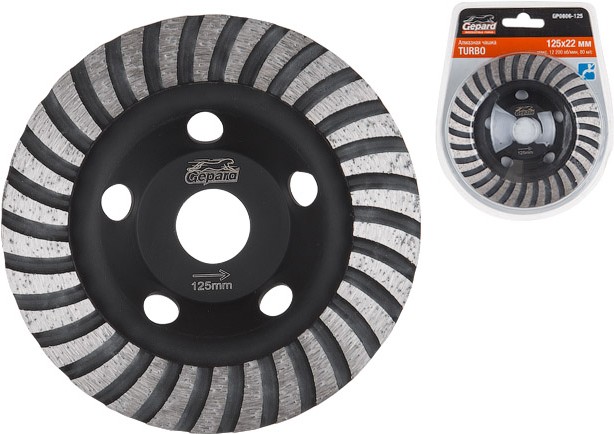 

Алмазная чашка GEPARD 125 мм Turbo [GP0806-125], Алмазная чашка GEPARD 125 мм Turbo GP0806-125