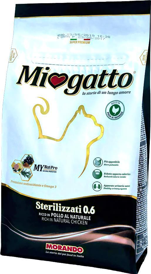 

Корм для кошек Miogatto Sterilizzati 0.6 Chicken 10кг, Sterilizzati 0.6 Chicken 10кг