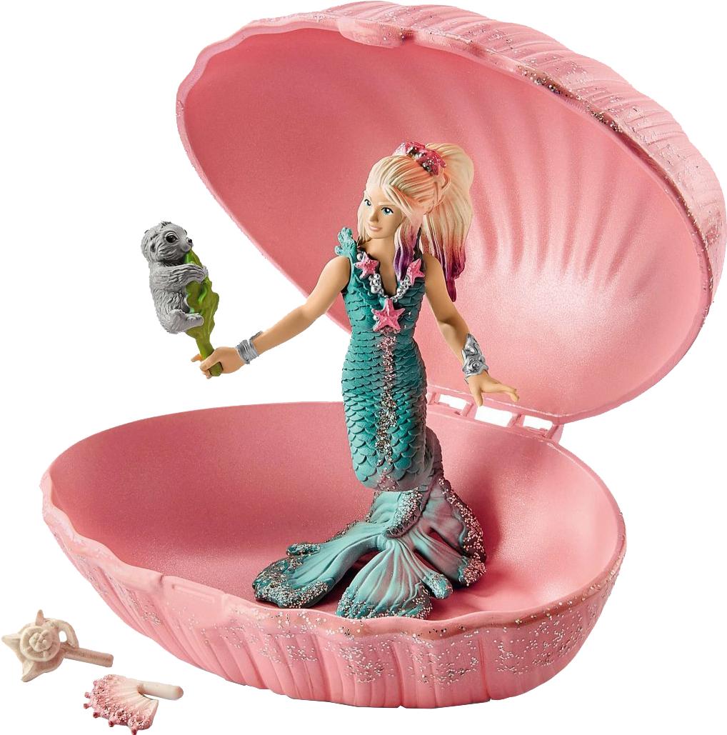 

Игрушка Schleich Русалка с малышом тюленя в ракушке [70564], Русалка с малышом тюленя в ракушке