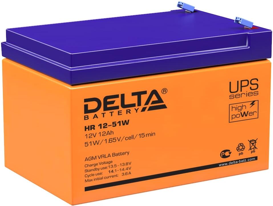 

Аккумулятор для ИБП DELTA HR 12-51 W 12V/12Ah