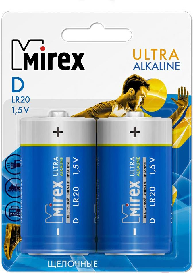 

Батарейка Mirex R20 щелочная 2 шт [23702-LR20-S2], Батарейка Mirex R20 щелочная 2 шт (23702-LR20-S2)