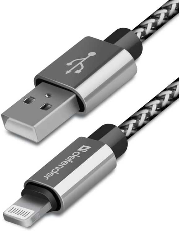 

Кабель Defender ACH01-03T Lightning to USB2 1 m White [87809], Кабель Defender ACH01-03T Lightning to USB2 1 m 87809 White