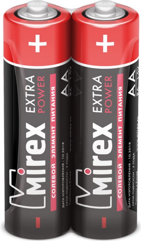 

Батарейка, аккумулятор, зарядное Mirex R6 AA 2 шт, Батарейка Mirex R6 AA 2 шт (23702-ER6-S2)
