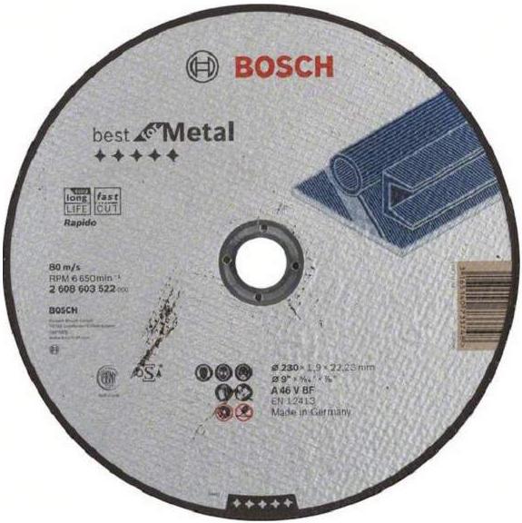 

Отрезной круг Bosch 230х1.9x22.2 мм для металла Best [2.608.603.522], Отрезной круг Bosch 230х1.9x22.2 мм для металла Best 2.608.603.522