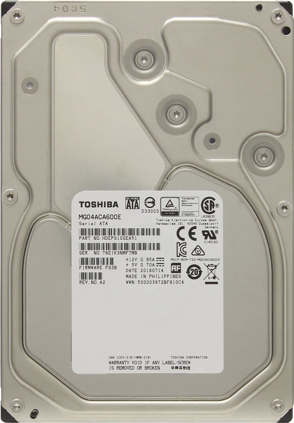 

Жесткий диск Toshiba 6TB [MG04ACA600E], Жесткий диск Toshiba SATA3 6Tb MG04ACA600E