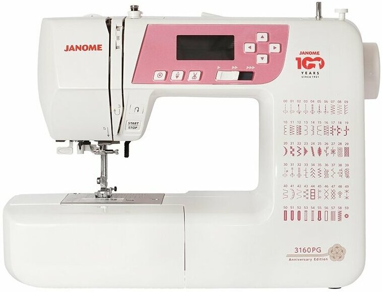 

Швейная машина Janome 3160PG белый/розовый [3160PG белый/розовый], Швейная машина Janome 3160PG Anniversary Edition