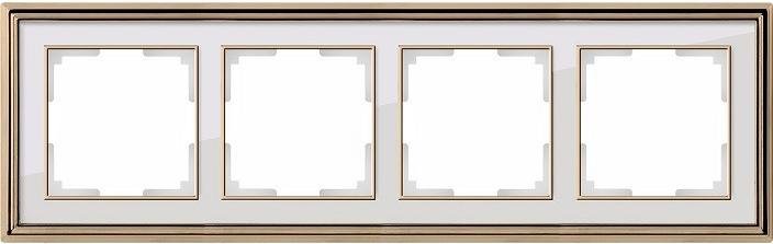 

Рамка для выключателя и розетки Werkel Palacio 4 поста WL17-Frame-04 золото/белый [a037680], Palacio 4 поста WL17-Frame-04
