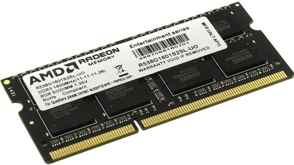 

Оперативная память AMD ОЗУ DDR3-1600 8GB PC-12800 AMD R538G1601S2SL-UO (SODIMM) [R538G1601S2SL-UO], ОЗУ DDR3-1600 8GB PC-12800 AMD R538G1601S2SL-UO (SODIMM)