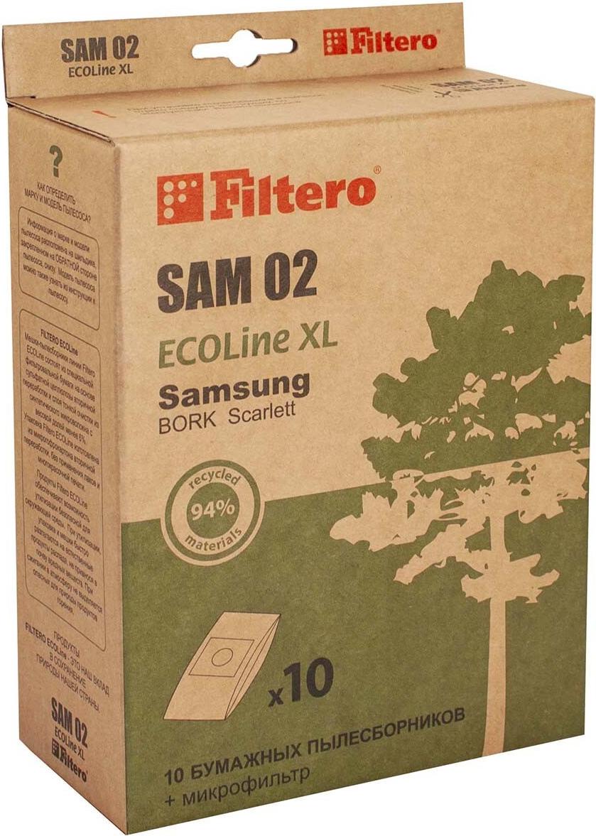 

Комплект пылесборников для пылесоса Filtero SAM 02 ECOLine XL 10 шт+фильтр, SAM 02 ECOLine XL 10 шт+фильтр