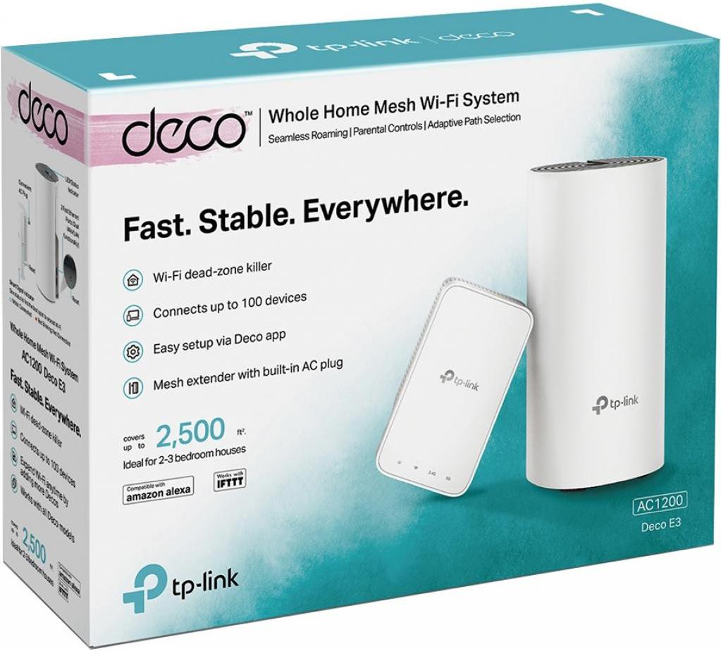 

Беспроводной маршрутизатор TP-Link Deco E3 2 шт белый [DECO E3(2-PACK)], Deco E3 2 шт