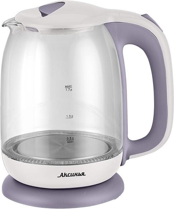 

Электрочайник Аксинья КС-1020 белый/фиолетовый, КС-1020