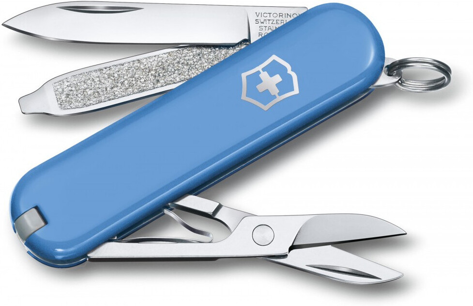 

Туристический нож Victorinox перочинный Classic Summer Rain 58мм 7функц. [0.6223.28G], Мультитул Victorinox 0.6223.28G (голубой)