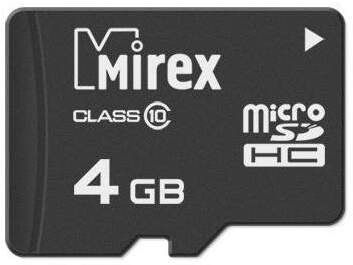 

Карта памяти Mirex microSD 4GB microSDHC Class 10 [13612-MC10SD04], Карта памяти Mirex microSD 4GB microSDHC Class 10 13612-MC10SD04