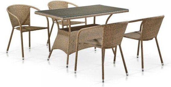 

Набор садовой мебели Afina garden T198D/Y137C-W56 4+1 Light Brown, Комплект садовой мебели Afina garden T198D/Y137C-W56 4+1 Light Brown
