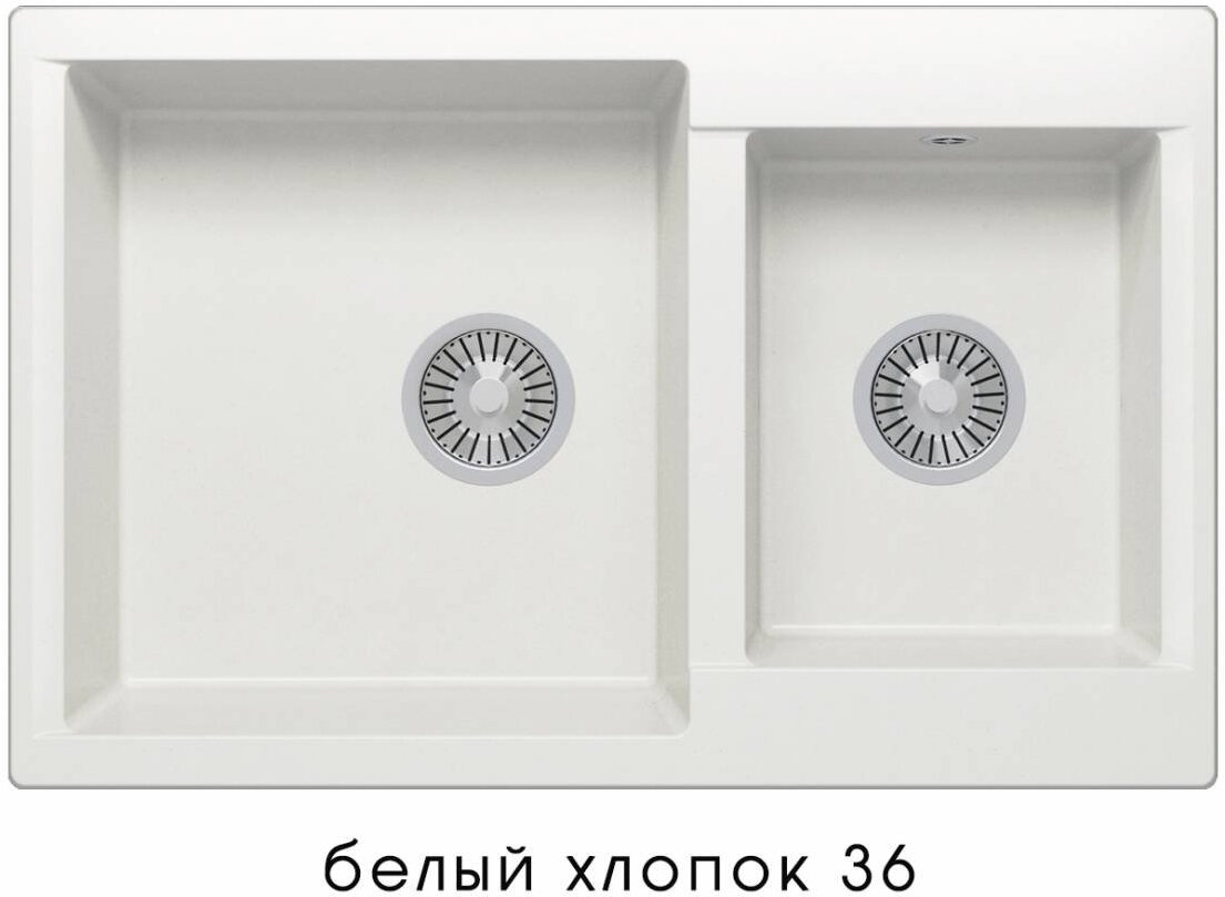 

Кухонная мойка Polygran Brig-772 белый хлопок [4623722473417], Кухонная мойка Polygran Brig-772 (белый хлопок 36)