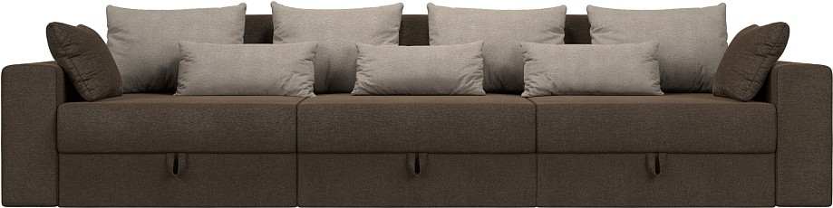 

Диван Mebelico Мэдисон Long рогожка коричневый/бежевый [59110/59207], Диван Mebelico Мэдисон Long 69 рогожка 106185 коричневый/бежевый