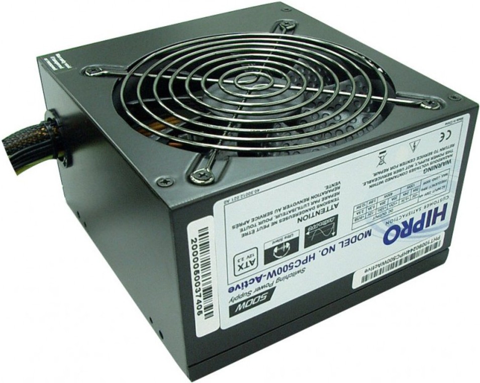 

Блок питания Hipro ATX 500W HPC500W-Active 80+, Блок питания для компьютеров Hipro ATX 500W HPC500W-Active 80+