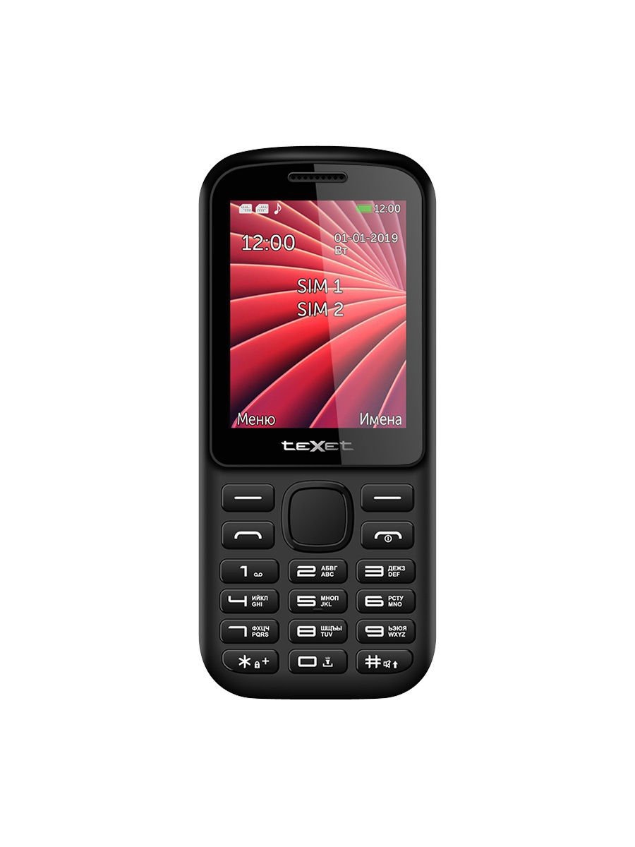 

Мобильный телефон TeXet TM-218 черный/красный, TM-218