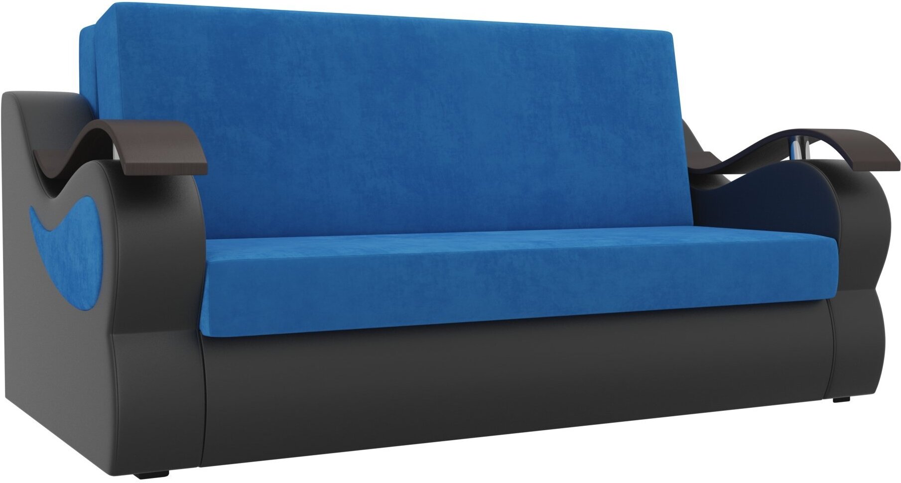 

Диван Лига Диванов Меркурий 120 велюр/экокожа голубой/черный (106351), Диван Mebelico Меркурий 222 120 велюр/экокожа голубой/черный