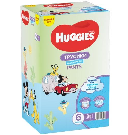 

Детские подгузники Huggies 6 Disney Boy Box 88шт