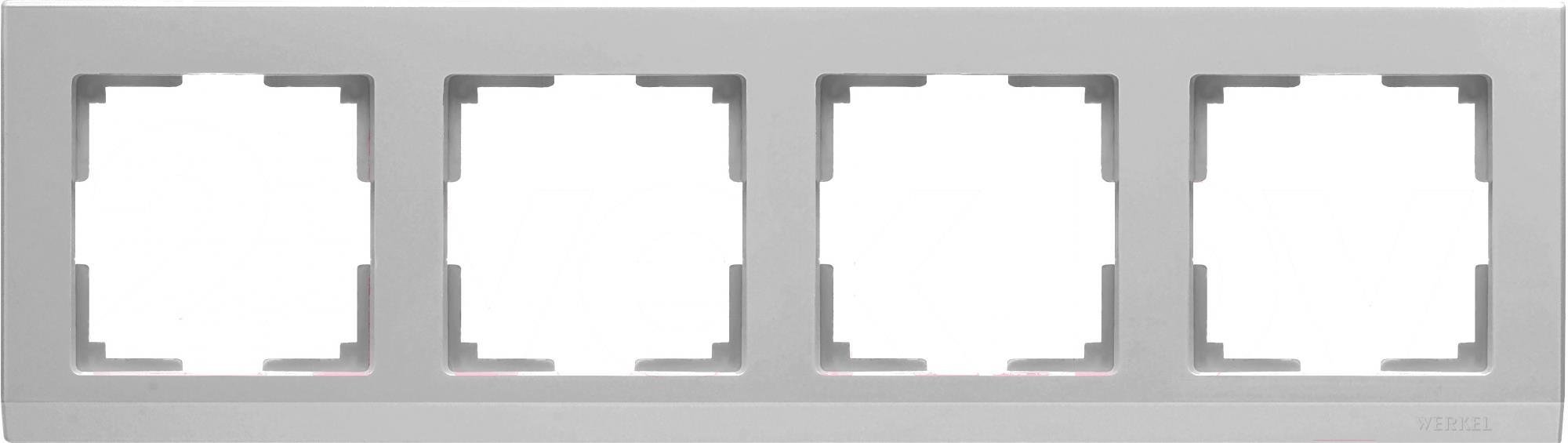 

Рамка для выключателя и розетки Werkel Stark 4 поста WL04-Frame-04 серебряный [a031805], Stark 4 поста WL04-Frame-04