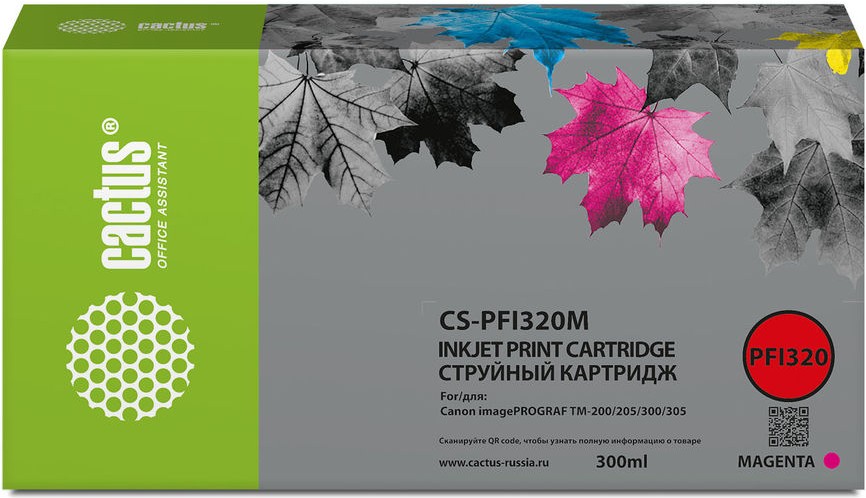 

Картридж струйный CACTUS CS-PFI320M пурпурный