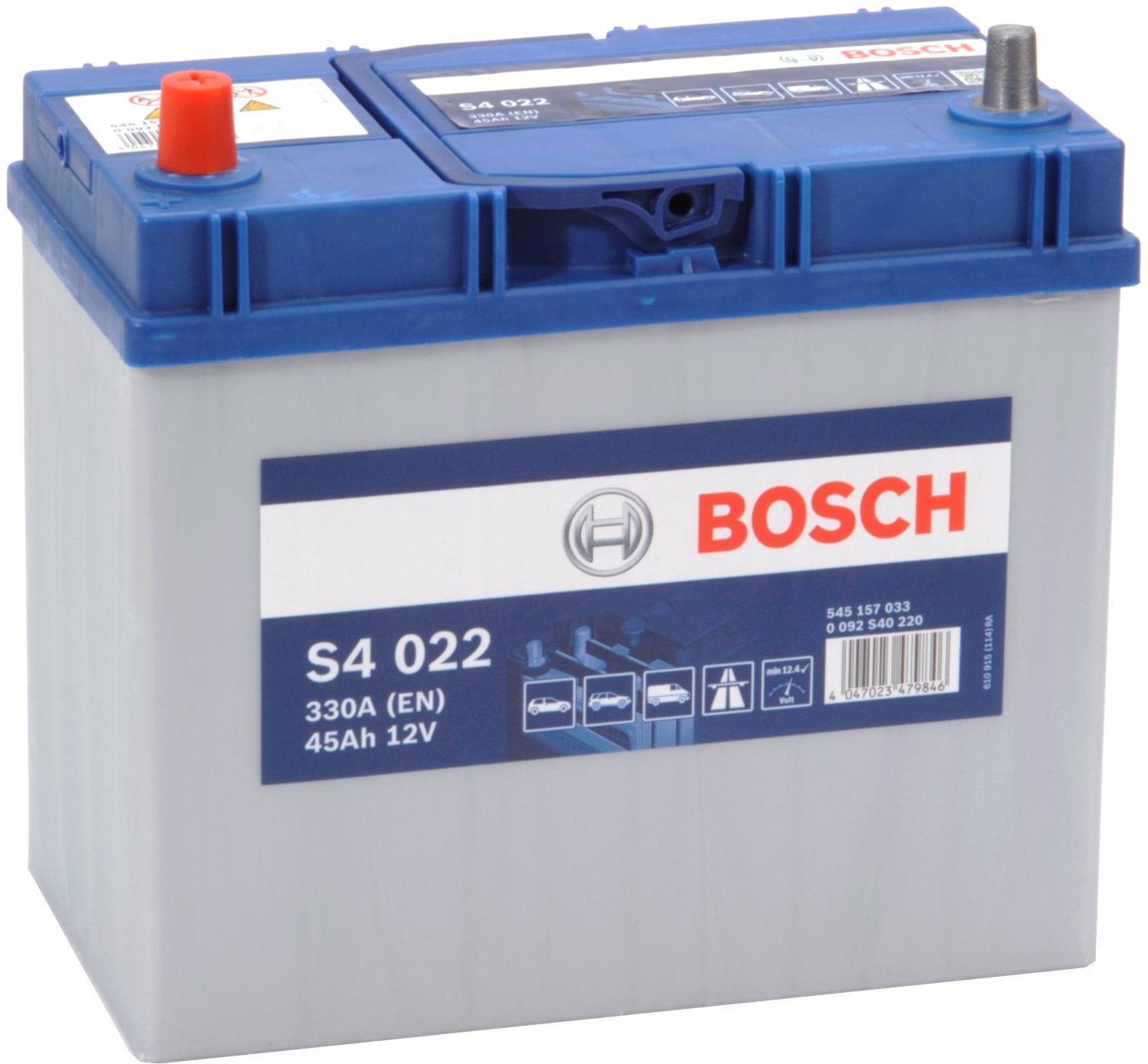 

Автомобильный аккумулятор Bosch S4 022 (545157033) 45 А/ч JIS, S4 022 545157033 45 А/ч JIS