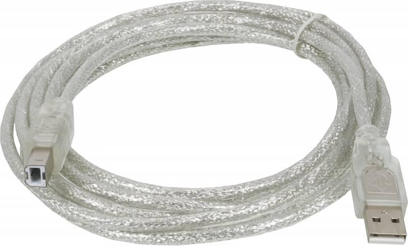 

Кабель Ningbo USB A(m) USB B(m) 3 м прозрачный, USB A(m) USB B(m) 3 м