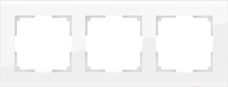 

Рамка для выключателя и розетки Werkel Favorit 3 поста WL01-Frame-03 белый/стекло [a030821], Favorit 3 поста WL01-Frame-03
