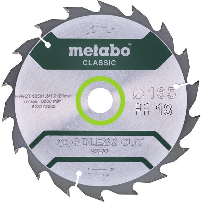 

Пильный диск Metabo Precision Cut Classic 162x20мм 18W (628272000)