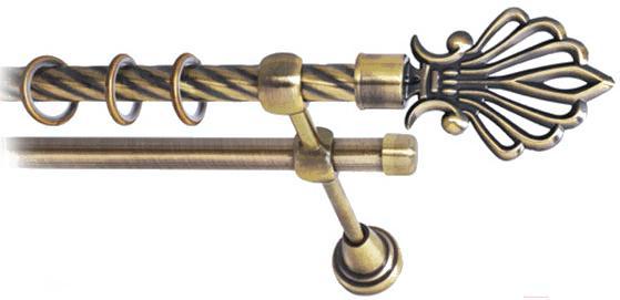 

Карниз Lm Decor Веер 006 2р витой 2.4м антик, Веер 006 2р витой 16мм 2.4м