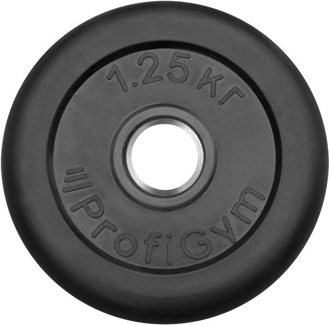 

Диск для штанги ProfiGym обрезиненный d 31 мм 1,25 кг черный [431], обрезиненный d 31 мм 1,25 кг