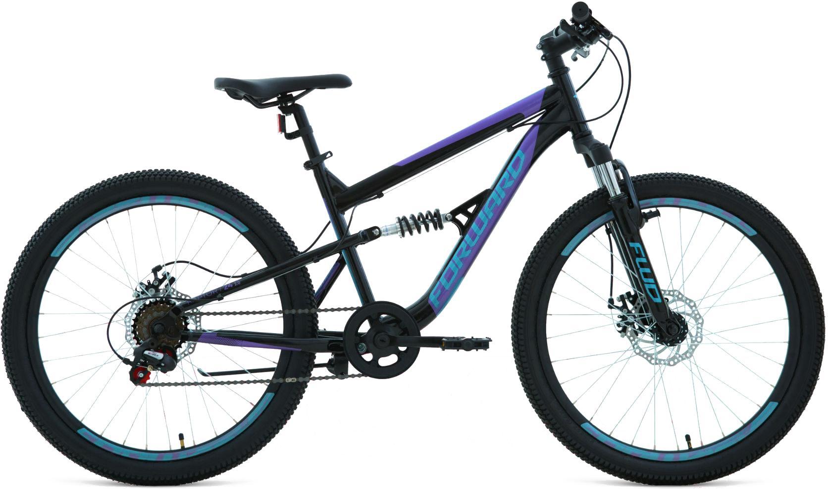 

Велосипед Forward Raptor 24'' 2.0 Disc 2021 рама 15 дюймов черный/фиолетовый [RBKW1F146004], Raptor 24 2.0 Disc 2021 15'
